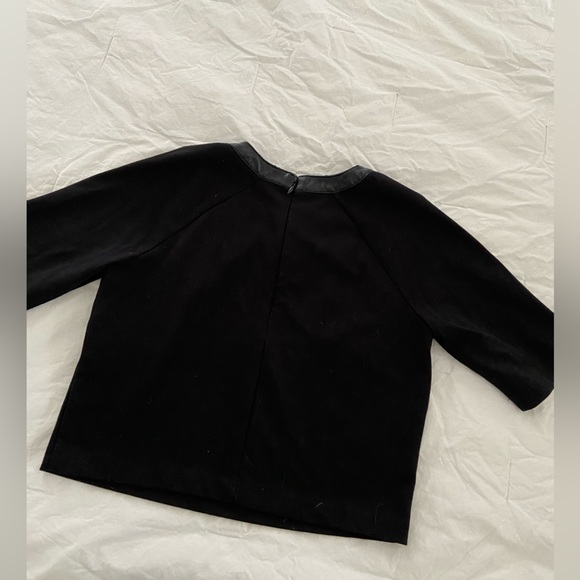 Black leather collar shirt - Picture 3 of 3